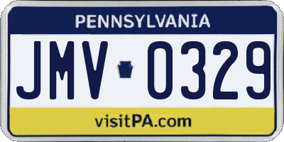 PA license plate JMV0329