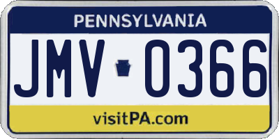 PA license plate JMV0366
