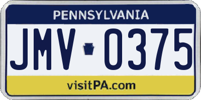 PA license plate JMV0375