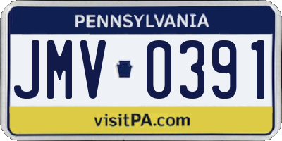 PA license plate JMV0391