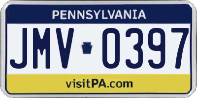 PA license plate JMV0397