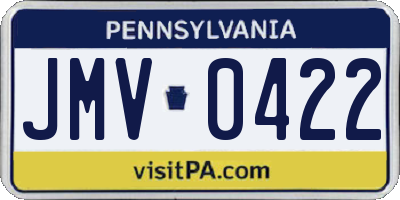 PA license plate JMV0422