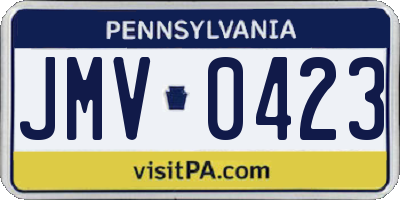 PA license plate JMV0423