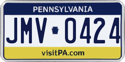 PA license plate JMV0424