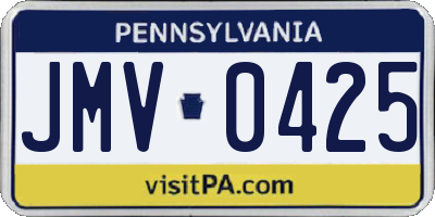 PA license plate JMV0425