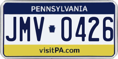 PA license plate JMV0426