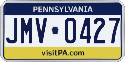 PA license plate JMV0427