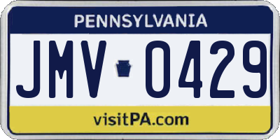 PA license plate JMV0429