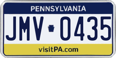PA license plate JMV0435