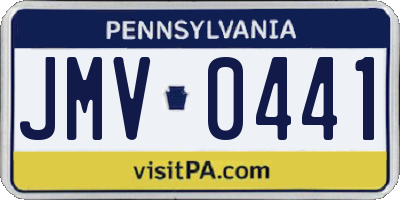 PA license plate JMV0441