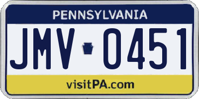 PA license plate JMV0451