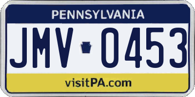PA license plate JMV0453