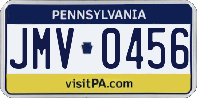 PA license plate JMV0456