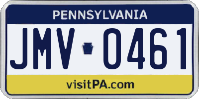 PA license plate JMV0461