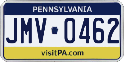 PA license plate JMV0462