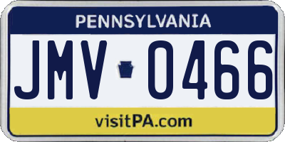 PA license plate JMV0466