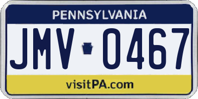 PA license plate JMV0467