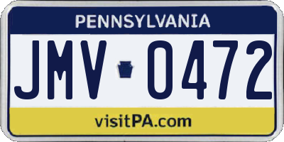 PA license plate JMV0472