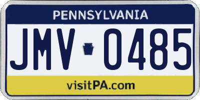 PA license plate JMV0485