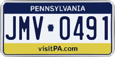 PA license plate JMV0491