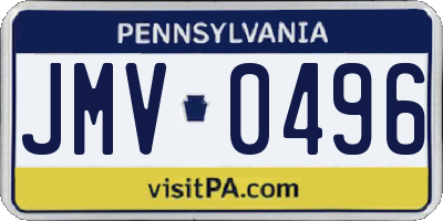 PA license plate JMV0496