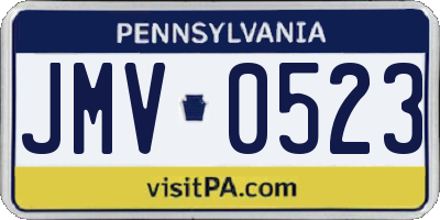 PA license plate JMV0523