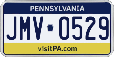 PA license plate JMV0529