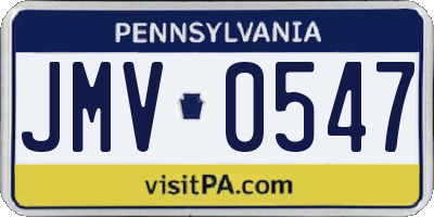 PA license plate JMV0547