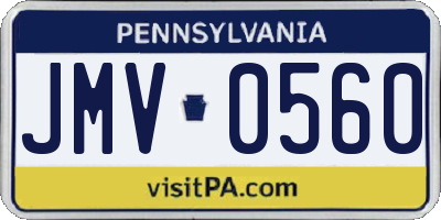 PA license plate JMV0560
