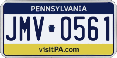 PA license plate JMV0561