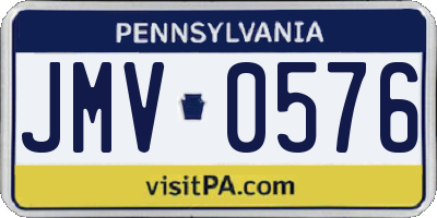 PA license plate JMV0576
