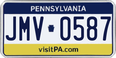 PA license plate JMV0587