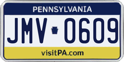 PA license plate JMV0609