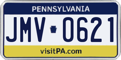 PA license plate JMV0621
