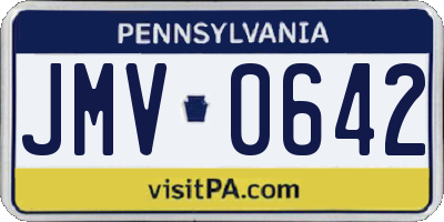 PA license plate JMV0642