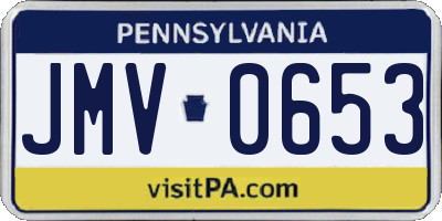 PA license plate JMV0653