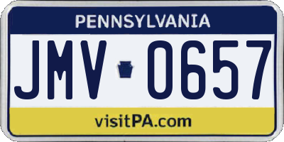 PA license plate JMV0657