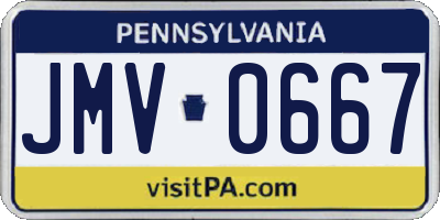 PA license plate JMV0667