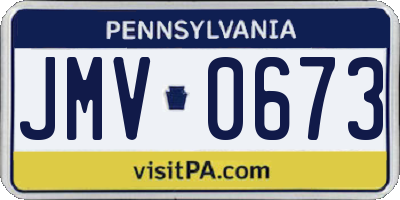 PA license plate JMV0673