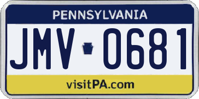 PA license plate JMV0681