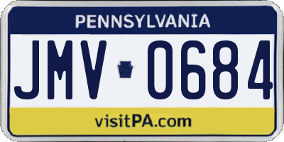 PA license plate JMV0684