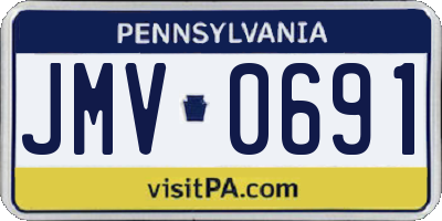 PA license plate JMV0691