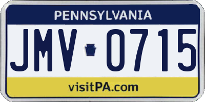 PA license plate JMV0715