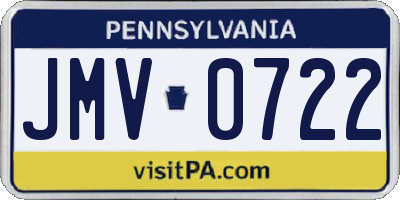 PA license plate JMV0722
