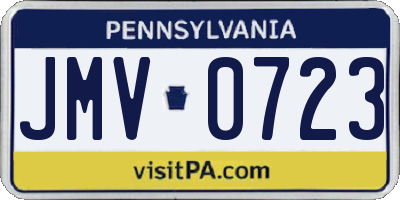 PA license plate JMV0723