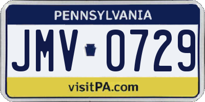 PA license plate JMV0729