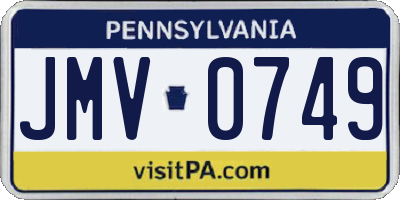 PA license plate JMV0749