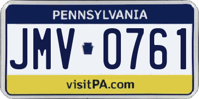 PA license plate JMV0761