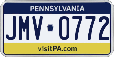 PA license plate JMV0772