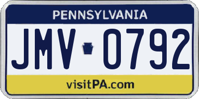 PA license plate JMV0792